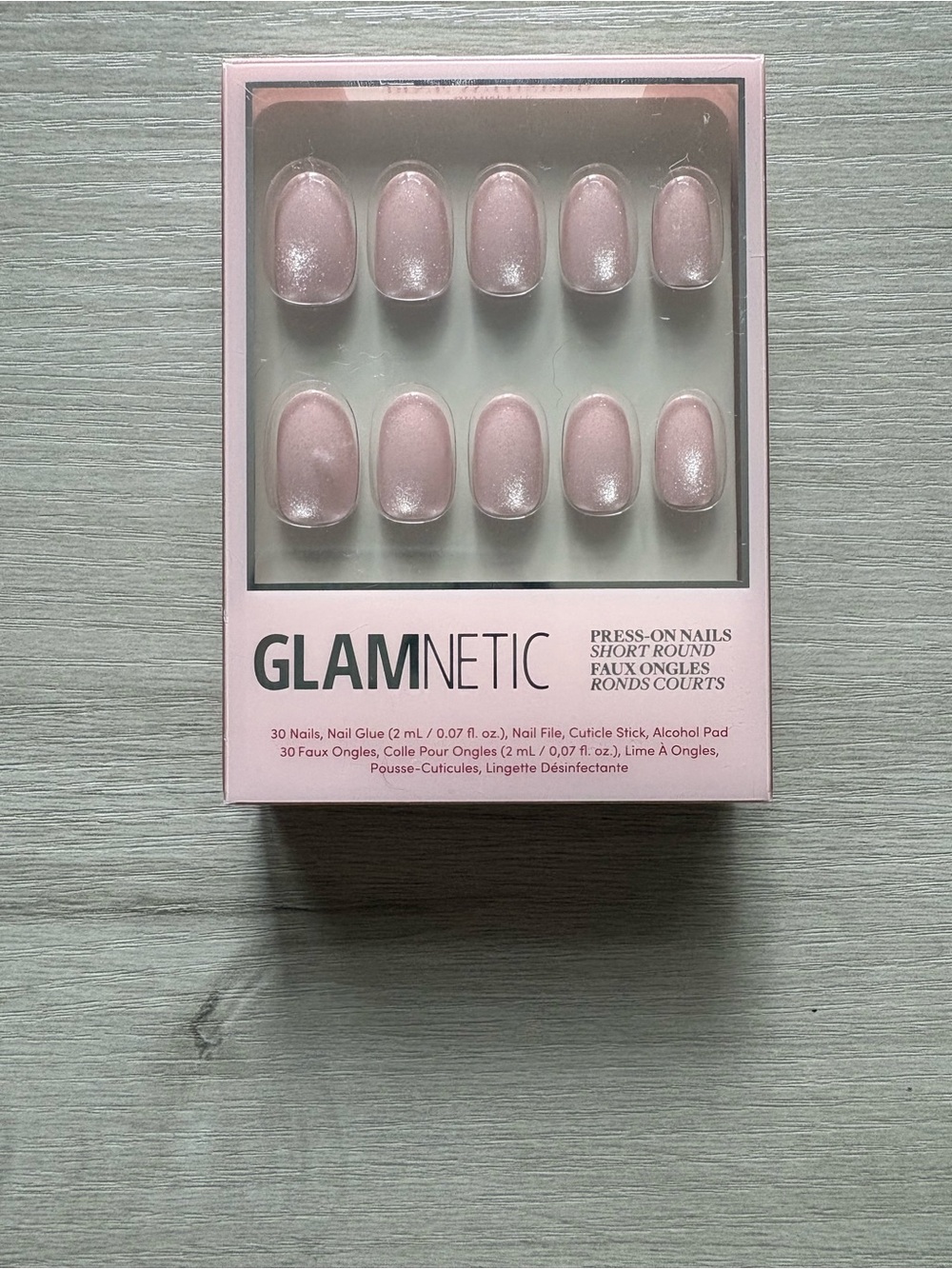 GLAMnetic Short Round Press-On Nails in Soft Pearl Pink